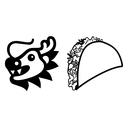 🐲🌮 Emoji Domain black and white Symbola rendering